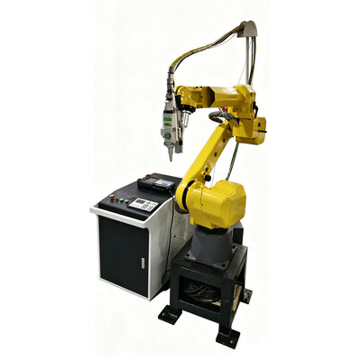 Robot pemotong laser FANUC dengan lengan 6 sumbu dan sistem visi terintegrasi untuk pengolahan logam lembaran presisi