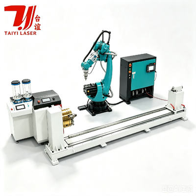 Mesin Pelapisan Laser Robot CNC dengan Sistem Pengumpanan untuk Penguatan Permukaan Logam