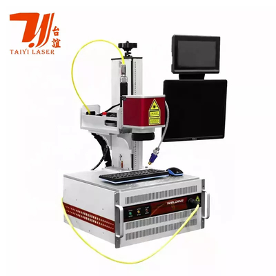 Promosi Pameran Canton QCW Galvo Fiber Laser Pengelasan Peralatan Untuk 18650 Lithium Baterai Nikel Lembar