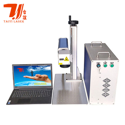 Penjualan panas 30W Portable Mini Metal Fiber Laser Marking Machine Dengan Laptop