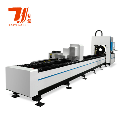 Mesin pemotong tabung laser serat logam bulat persegi otomatis CNC