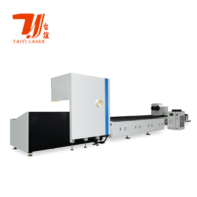 Mesin pemotong tabung laser serat logam bulat persegi otomatis CNC