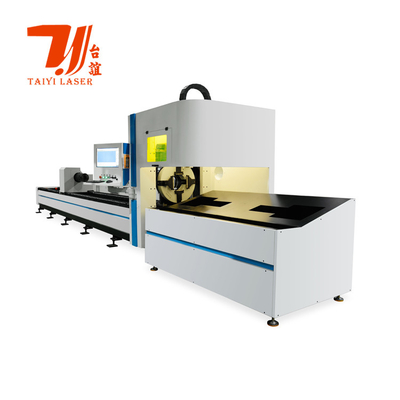 Mesin pemotong tabung laser serat logam bulat persegi otomatis CNC