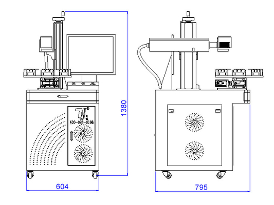 Mesin penandaan laser UV khusus untuk kondensator dengan kamera CCD Sistem Posisi Visual