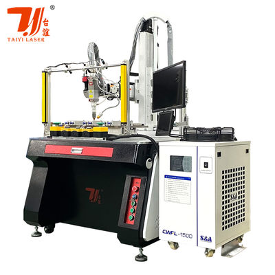 Disesuaikan 4 sumbu 1500W Mesin Laser Pengelasan Otomatis untuk Teapot Spout dengan Teknologi Laser Serat