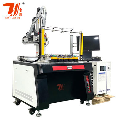 Disesuaikan 4 sumbu 1500W Mesin Laser Pengelasan Otomatis untuk Teapot Spout dengan Teknologi Laser Serat