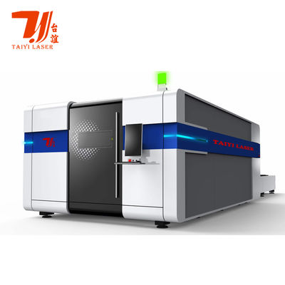 Mesin Pemotong Laser Fiber Kecepatan Tinggi Dengan Meja Pertukaran Dan Tertutup Dan