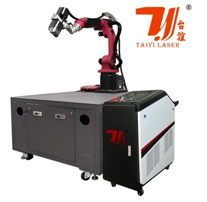 6 Axis Robot Mesin Pembersih Laser Serat Otomatis Penghilang Cat Minyak Karat