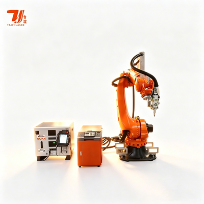 Otomatis 4000W IPG Serat Laser Pengelasan Robot KUKA 6-Axis untuk EV Baterai Tray & komponen struktural