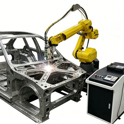 FANUC Mesin Pemotong Laser Serat 3D Otomatis Lengan Robot 6 Sumbu untuk Benda Kerja 3D Kap Lampu Baja Tahan Karat